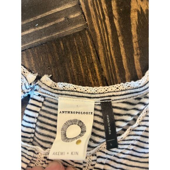 Anthropologie Akemi Kin Striped Sleeveless Top Women L Minimalist Beach Light - Picture 2 of 7